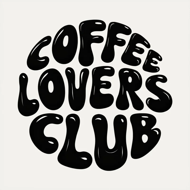 Круглый типографический логотип Coffee Lovers Club