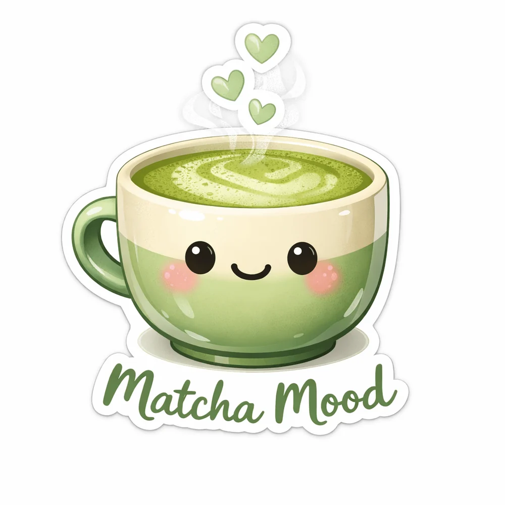Забавная чашка матча с надписью Matcha Mood
