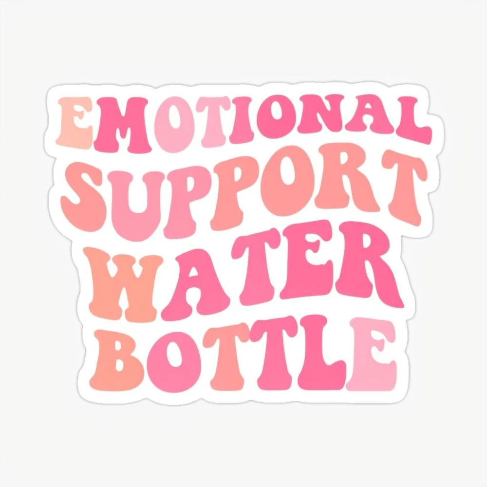 Розовая надпись Emotional Support Water Bottle