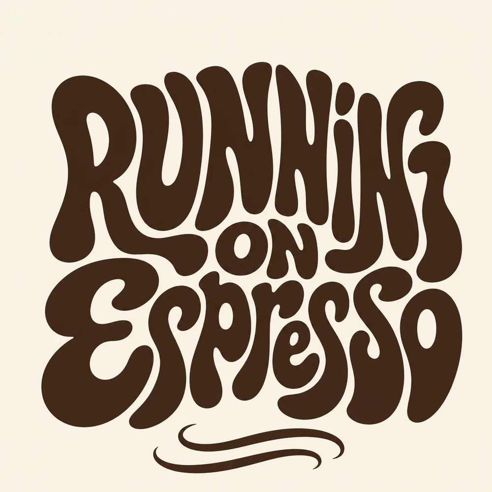 Ретронадпись Running on Espresso