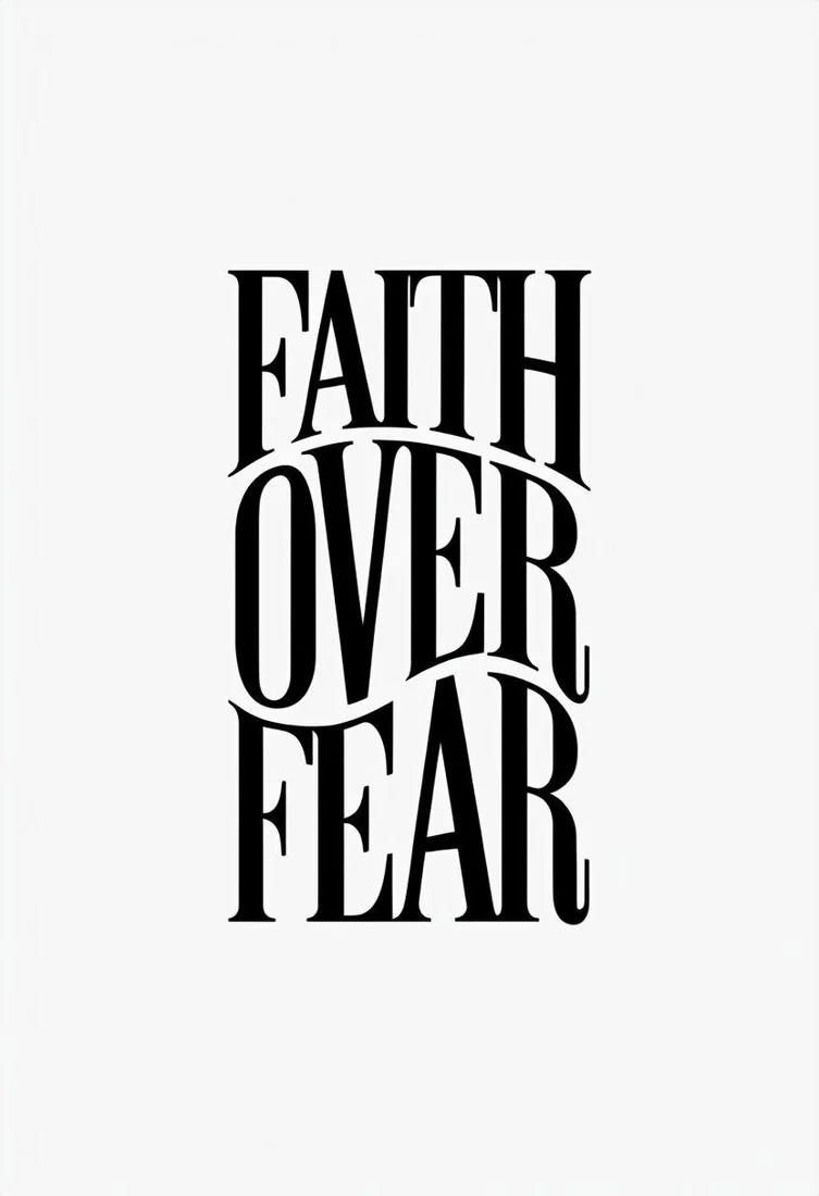 Минималистичная надпись Faith Over Fear